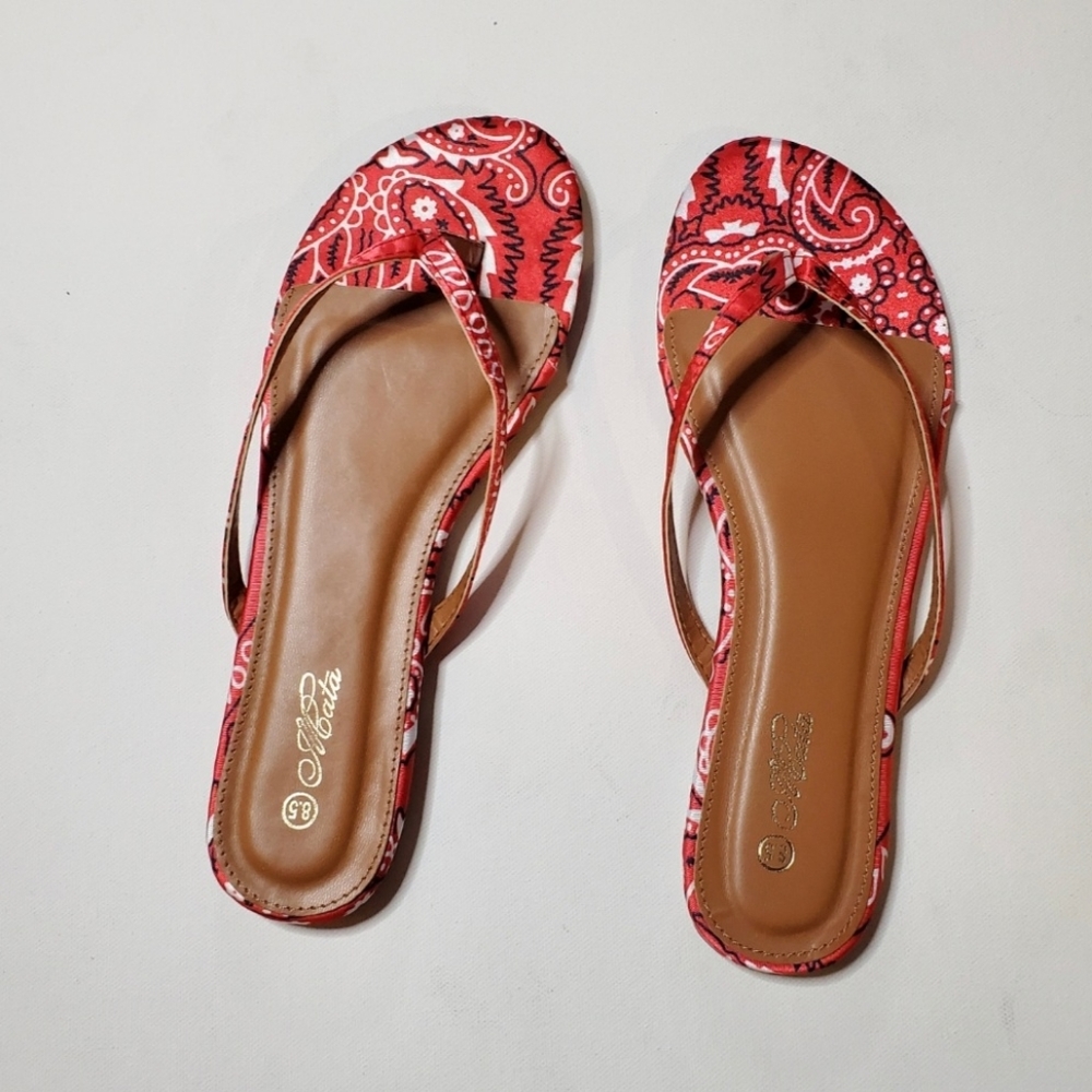 RED BANDANA SANDALS